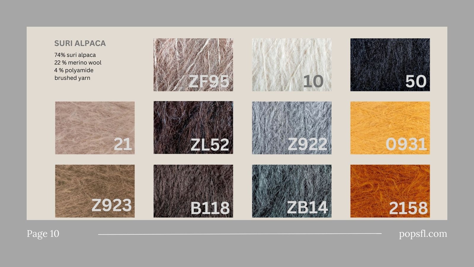 SURI ALPACA colors PFL knitwear.com SURI ALPACA colors PFL knitwear.com