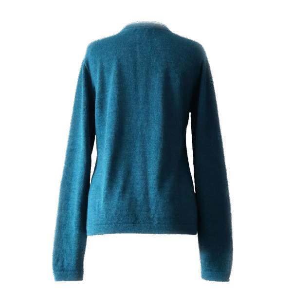 Women's classic cardigan with crew neck and button closure. Made in Peru by PFL knitwear
