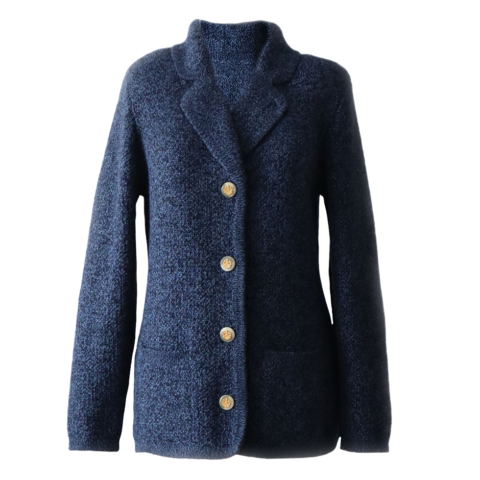 Women's knitted blazer cardigan, alpaca blend with button closure. Made in Peru by PFL knitwear Women's knitted blazer cardigan, alpaca blend with button closure. Made in Peru by PFL knitwear