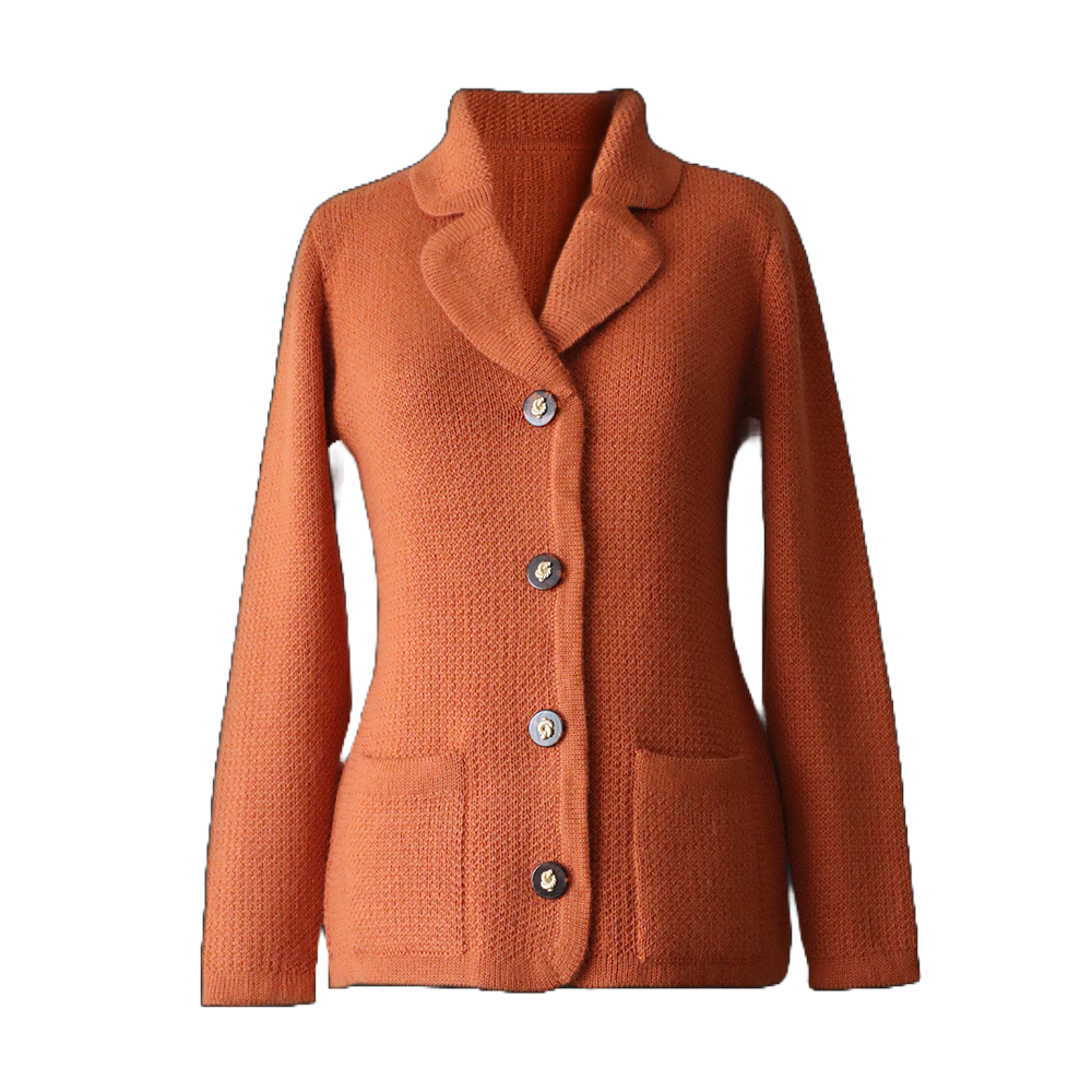 Women's knitted blazer cardigan, alpaca blend with button closure. Made in Peru by PFL knitwear Women's knitted blazer cardigan, alpaca blend with button closure. Made in Peru by PFL knitwear