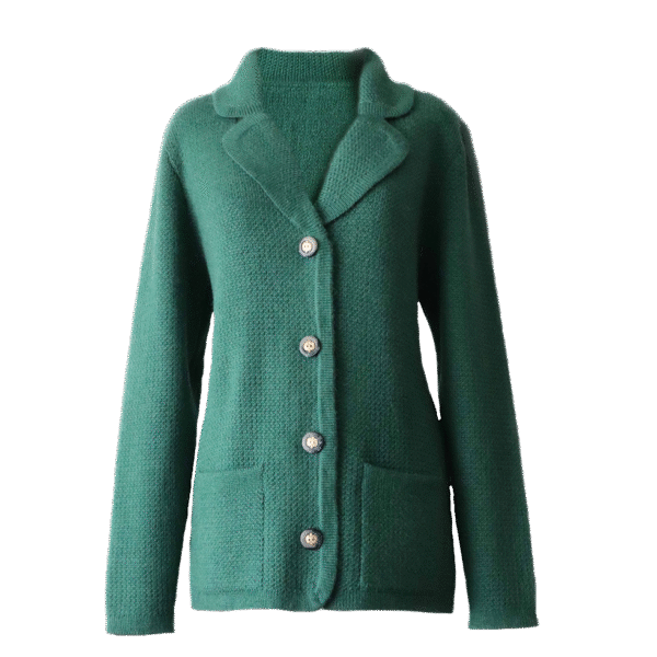 Women's knitted blazer cardigan, alpaca blend with button closure. Made in Peru by PFL knitwear