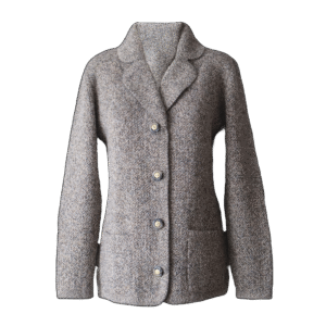 Women's knitted blazer cardigan, alpaca blend with button closure. Made in Peru by PFL knitwear