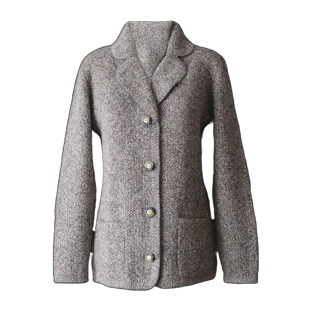 Women's knitted blazer cardigan, alpaca blend with button closure. Made in Peru by PFL knitwear Women's knitted blazer cardigan, alpaca blend with button closure. Made in Peru by PFL knitwear