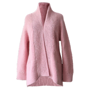Women's open front cardigan, hand knitted, natural woolen cardigan. Made in Peru by PFL knitwear