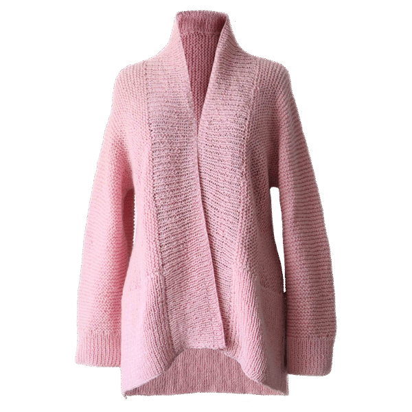 Women's open front cardigan, hand knitted, natural woolen cardigan. Made in Peru by PFL knitwear