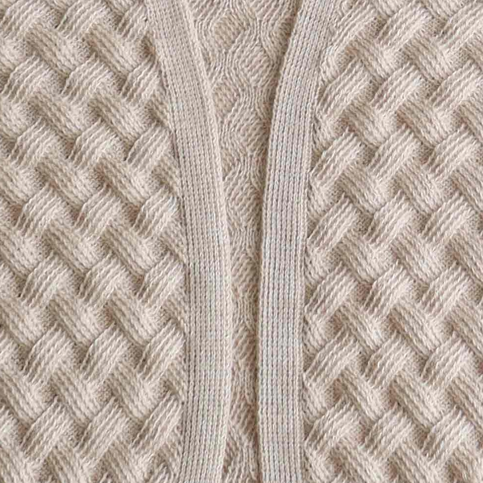 Women's open front cardigan, with braided all over pattern. Made in Peru by PFL knitwear Women's open front cardigan, with braided all over pattern. Made in Peru by PFL knitwear