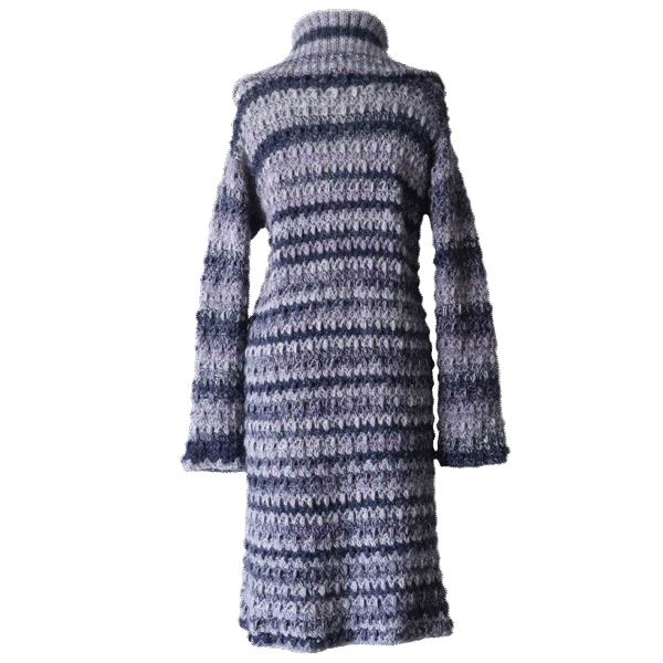 Women's cardigan chunky knitted, high collar cardigan, button closure. Made in Peru by PFL knitwear