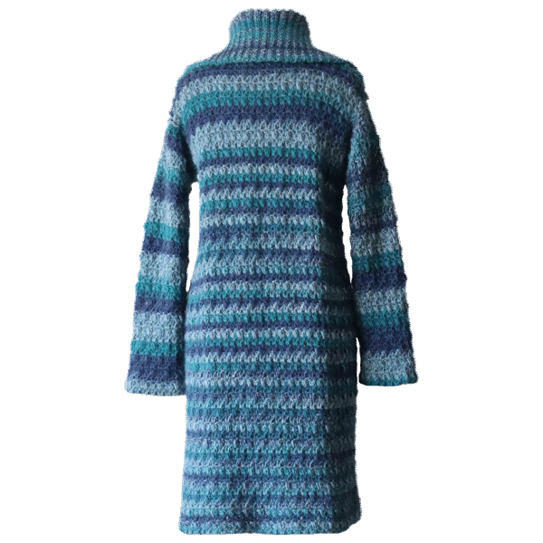 Women's cardigan chunky knitted, high collar cardigan, button closure. Made in Peru by PFL knitwear