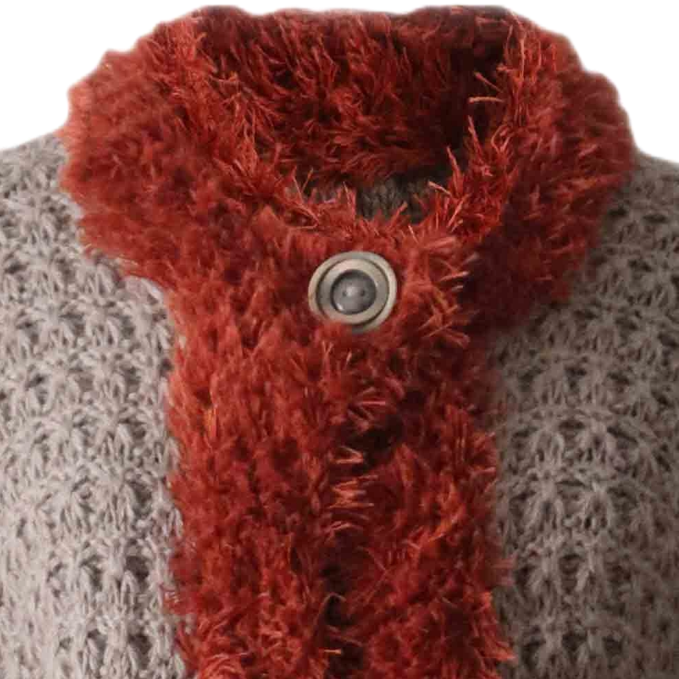 Women's Cardigan baby alpaca with contrasting edges, taupe / tan. Made in Peru by PFL knitwear Women's Cardigan baby alpaca with contrasting edges, taupe / tan. Made in Peru by PFL knitwear