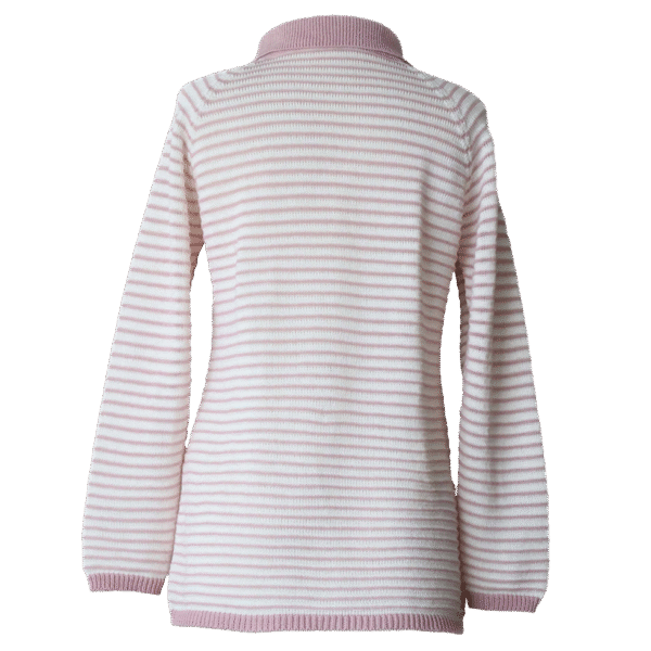 Women's cardigan with relief knitted stripes and button closure. Made in Peru by PFL knitwear