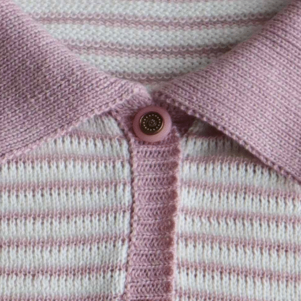 Women's cardigan with relief knitted stripes and button closure. Made in Peru by PFL knitwear