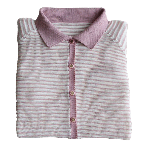 Women's cardigan with relief knitted stripes and button closure. Made in Peru by PFL knitwear