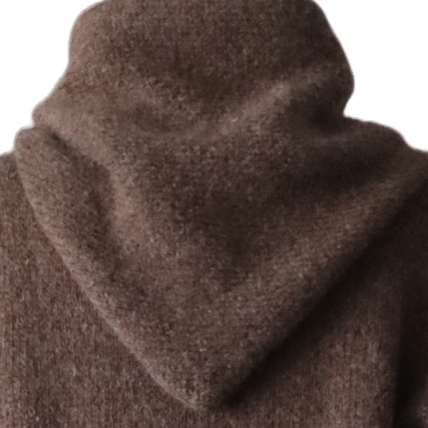 Capote Coat, alpaca blend, long cardigan felted two or three color version. Made in Peru by PFL knitwear