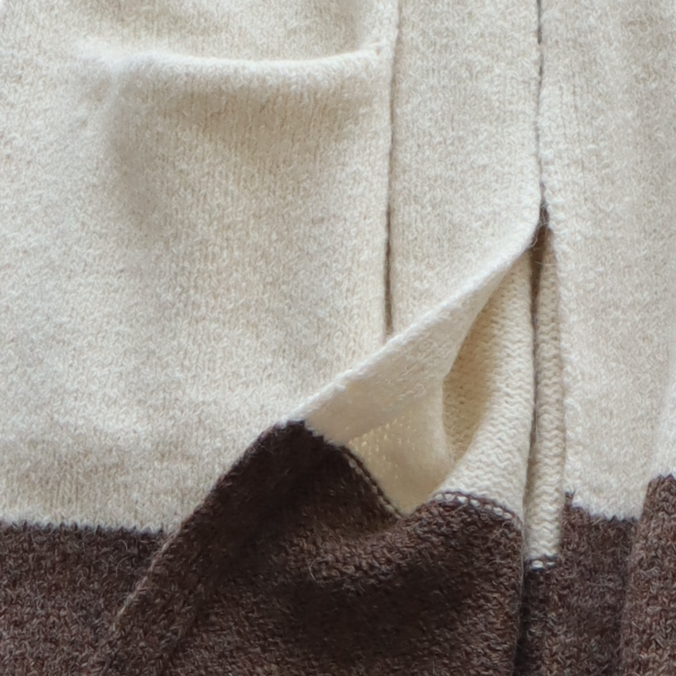 Capote Coat, alpaca blend, long cardigan felted two or three color version. Made in Peru by PFL knitwear Capote Coat, alpaca blend, long cardigan felted two or three color version. Made in Peru by PFL knitwear