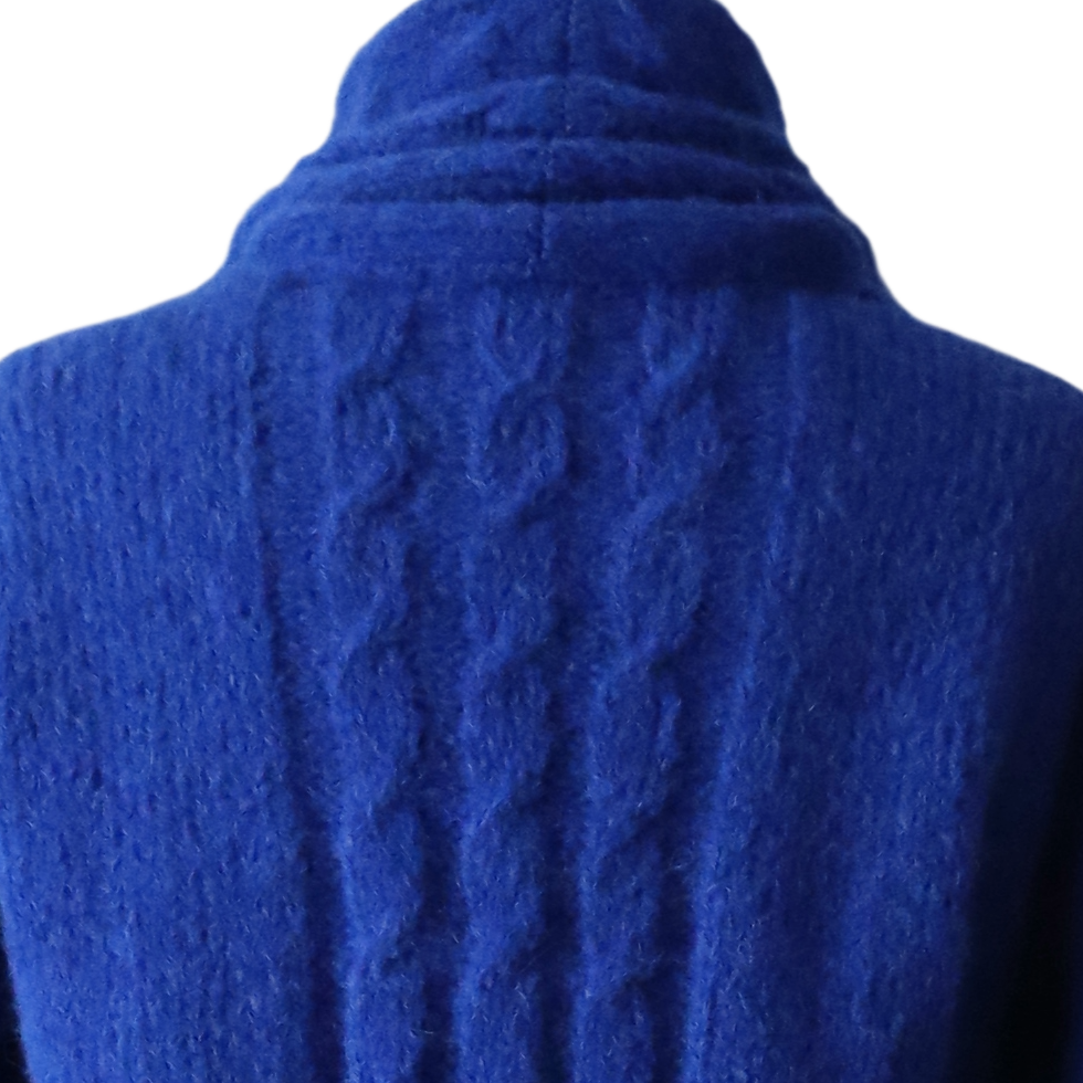 Long cardigan, alpaca blend, hand knitted with cable pattern. Made in Peru by PFL knitwear Long cardigan, alpaca blend, hand knitted with cable pattern. Made in Peru by PFL knitwear