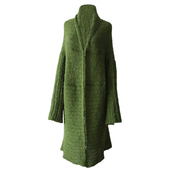 Women's bouclé cardigan, two in one soft cardigan wear it short or long. Made in Peru by PFL knitwear