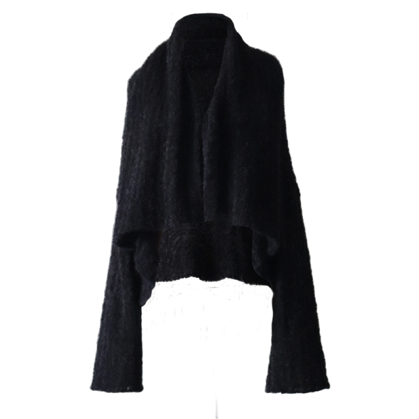 Women's bouclé cardigan, two in one soft cardigan wear it short or long. Made in Peru by PFL knitwear