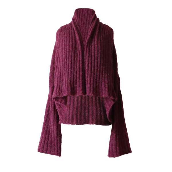 Women's bouclé cardigan, two in one soft cardigan wear it short or long. Made in Peru by PFL knitwear
