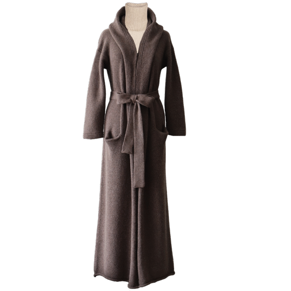 Cardigan Royal alpaca 100%, non hooded or hooded soft felted model capote coat. Made in Peru by PFL knitwear.com
