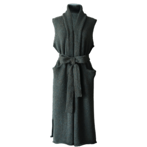 Felted waist coat, alpaca 60% blend, felted sleeveless open cardigan. Made in Peru by PFL knitwear