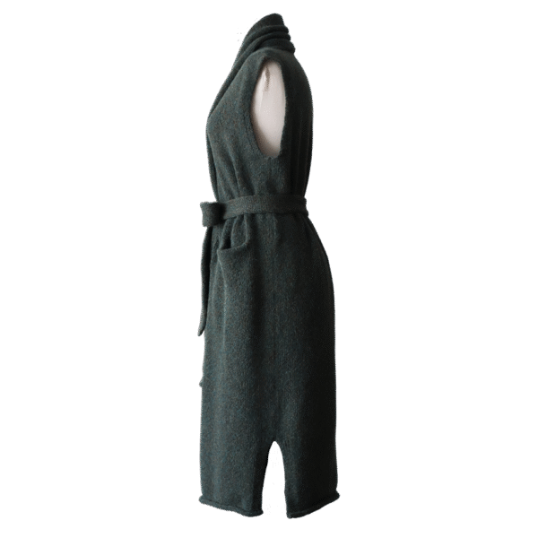 Felted waist coat, alpaca 60% blend, felted sleeveless open cardigan. Made in Peru by PFL knitwear