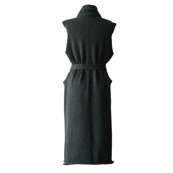 Felted waist coat, alpaca 60% blend, felted sleeveless open cardigan. Made in Peru by PFL knitwear