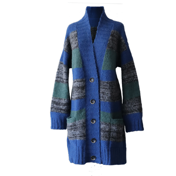 Women's cardigan made from a soft brushed alpaca blend yarn. Made in Peru by PFL knitwear