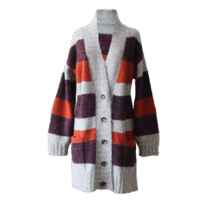 Women's cardigan made from a soft brushed alpaca blend yarn. Made in Peru by PFL knitwear