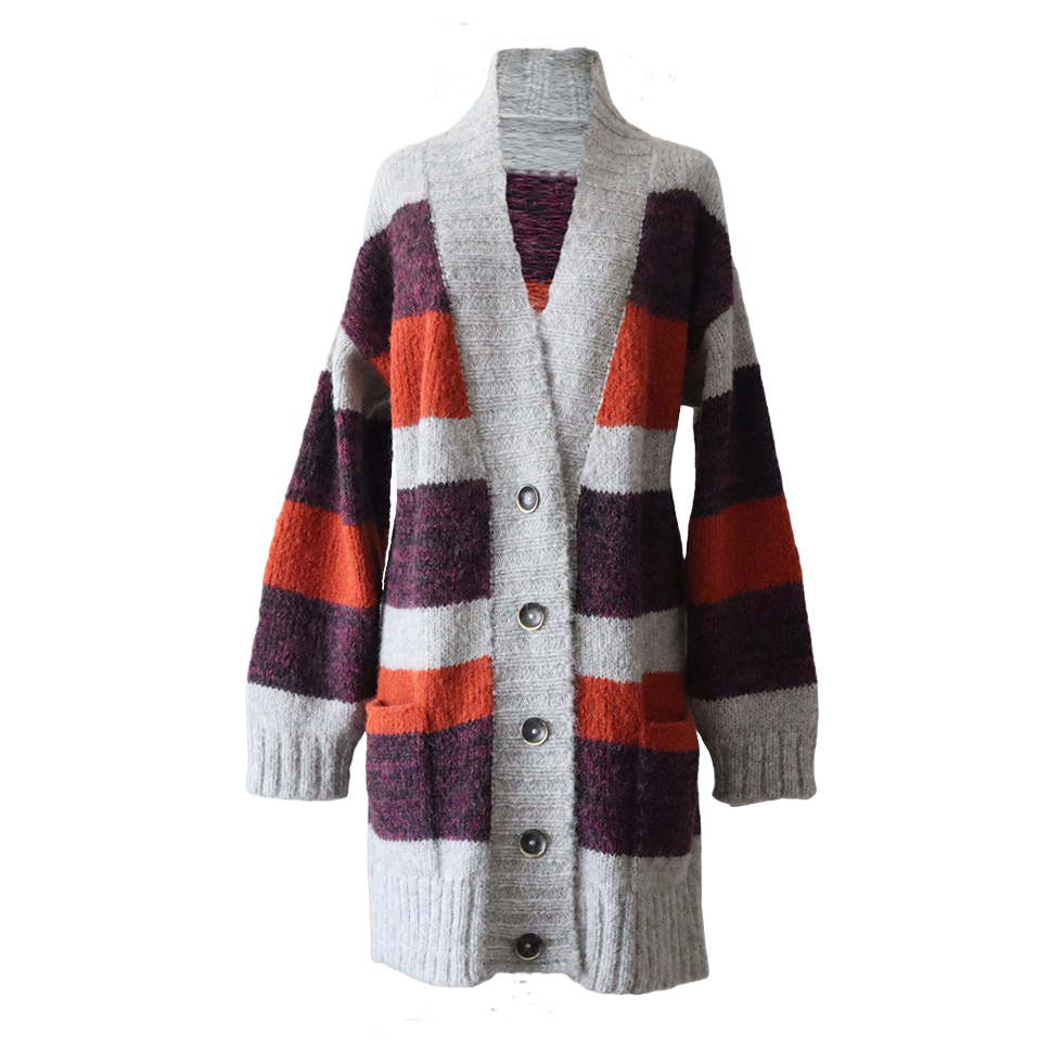 Women's cardigan made from a soft brushed alpaca blend yarn. Made in Peru by PFL knitwear Women's cardigan made from a soft brushed alpaca blend yarn. Made in Peru by PFL knitwear