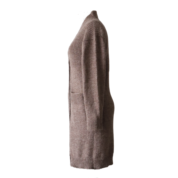 Women's soft brushed alpaca cardigan with V-neck and button closure. Made in Peru by PFL knitwear
