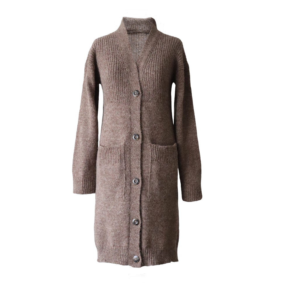 Women's soft brushed alpaca cardigan with V-neck and button closure. Made in Peru by PFL knitwear Women's soft brushed alpaca cardigan with V-neck and button closure. Made in Peru by PFL knitwear
