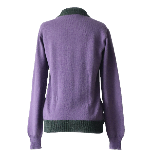 Women's sweater alpaca with intarsia knitted pattern on the front. Made in Peru .by PFL knitwear