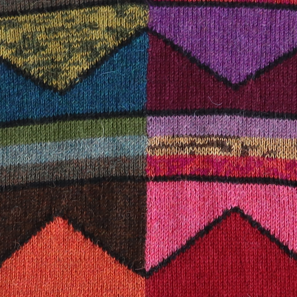 Women's Alpaca Sweater multicolor Intarsia knitted with Graphic Design. Made in Peru by PFL knitwear Women's Alpaca Sweater multicolor Intarsia knitted with Graphic Design. Made in Peru by PFL knitwear