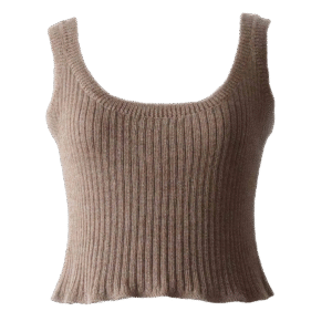 Women's knitted tank top, with rib pattern baby or royal alpaca. Made in Peru by PFL knitwear