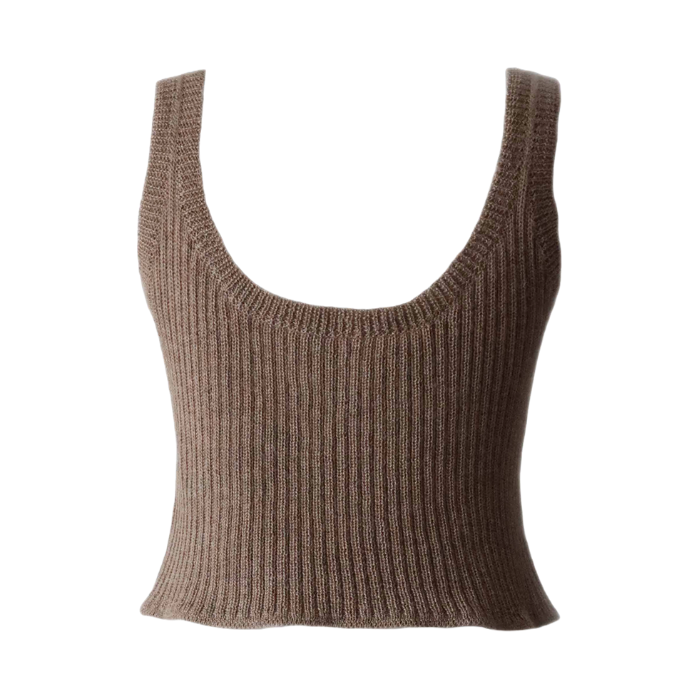 Women's knitted tank top, with rib pattern baby or royal alpaca. Made in Peru by PFL knitwear Women's knitted tank top, with rib pattern baby or royal alpaca. Made in Peru by PFL knitwear