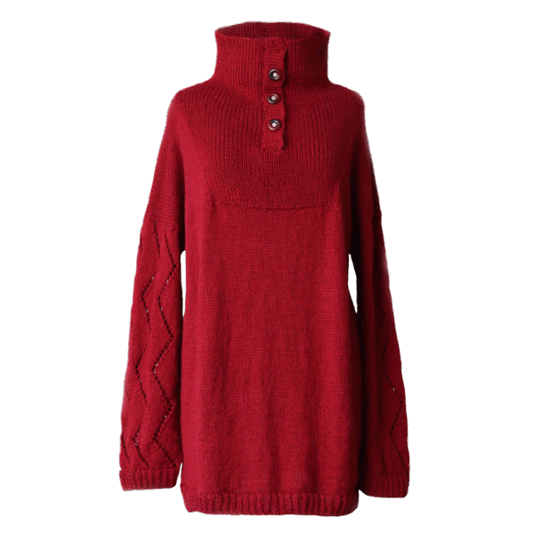 Women's sweater baby alpaca 100%, hand knitted with high collar. Made in Peru by PFL knitwear