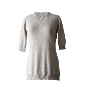 Women's alpaca sweater, with  V- neck and half long sleeves. Made in Peru by PFL knitwear