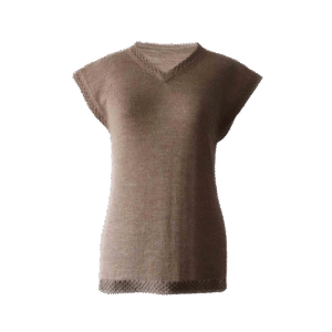Women's alpaca sweater with short cap sleeves, crew or V-neck. Made in Peru by PFL knitwear