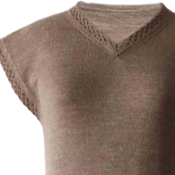 Women's alpaca sweater with short cap sleeves, crew or V-neck. Made in Peru by PFL knitwear