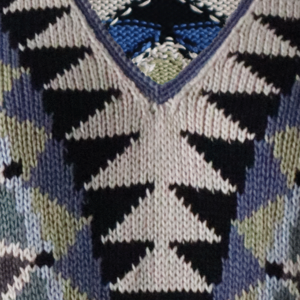 Women's Cotton Sweater | Hand-Knitted Pullover | Multicolor Intarsia Graphic Design. Made in Peru by PFL knitwear