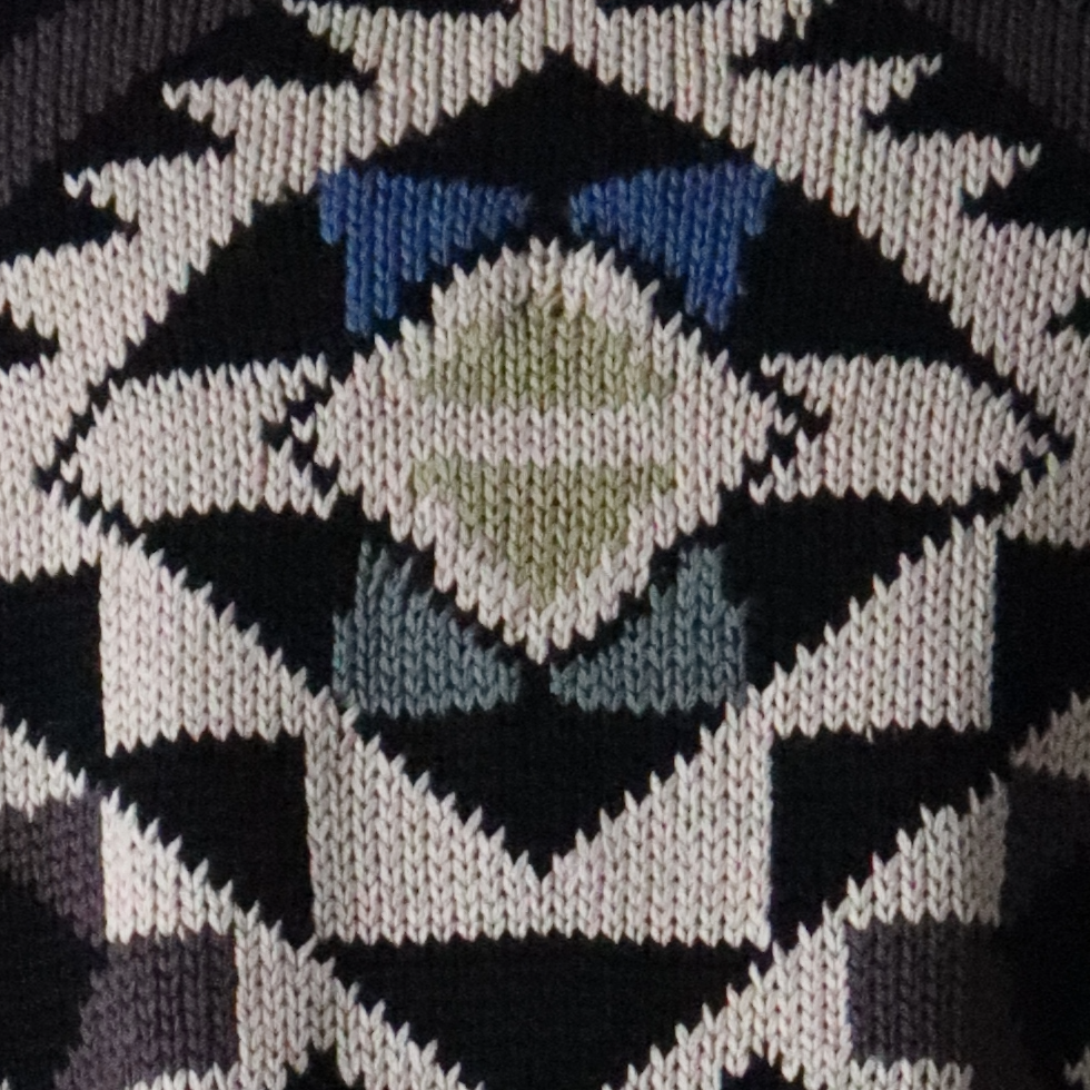 Women's Cotton Sweater | Hand-Knitted Pullover | Multicolor Intarsia Graphic Design. Made in Peru by PFL knitwear Women's Cotton Sweater | Hand-Knitted Pullover | Multicolor Intarsia Graphic Design. Made in Peru by PFL knitwear