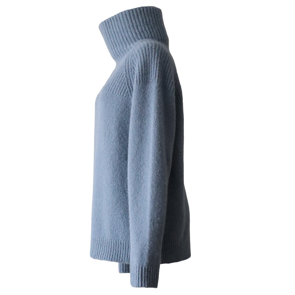 Women's sweater with roll neck made in Luxurious soft natural yarn blend. Made in Peru by PFL knitwear
