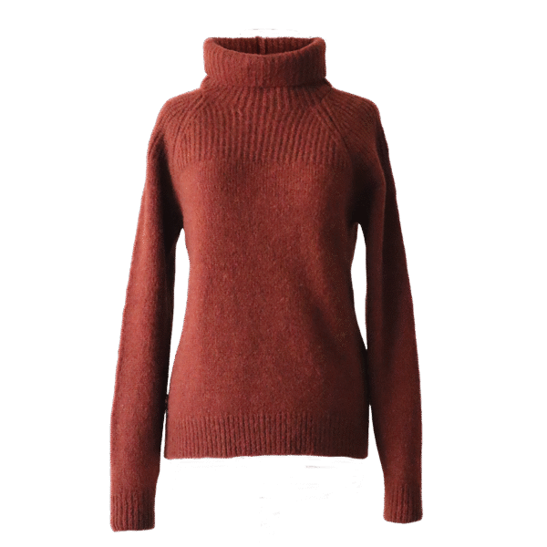 Women's sweater with roll neck made in Luxurious soft natural yarn blend. Made in Peru by PFL knitwear