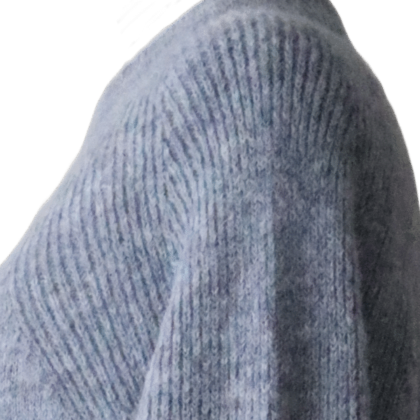 Women's classic sweater with crew neck and rib details, solid color. Made in Peru by PFL knitwear