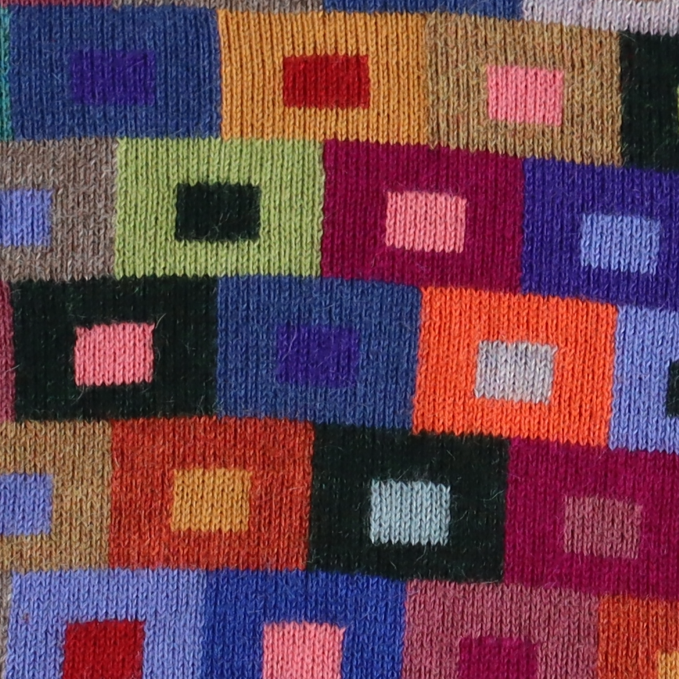 Women's sweater intarsia hand knitted, 100% alpaca multi color Made in Peru by PFL knitwear Women's sweater intarsia hand knitted, 100% alpaca multi color Made in Peru by PFL knitwear