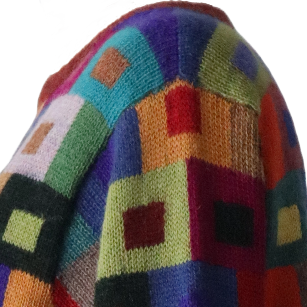 Women's sweater intarsia hand knitted, 100% alpaca multi color Made in Peru by PFL knitwear Women's sweater intarsia hand knitted, 100% alpaca multi color Made in Peru by PFL knitwear