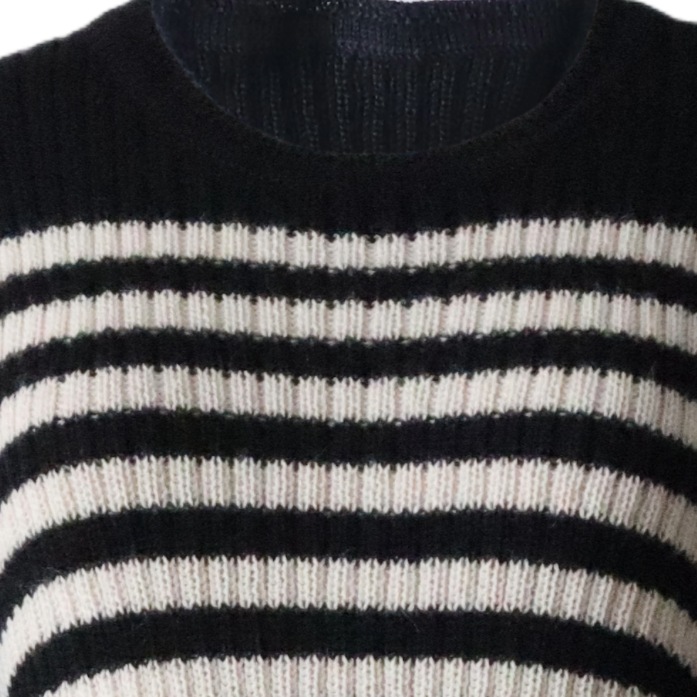 Women's sweater striped, 2 color design with crew neck. made in Peru by PFL knitwear Women's sweater striped, 2 color design with crew neck. made in Peru by PFL knitwear