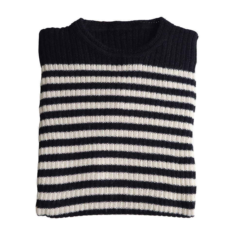 Women's sweater striped, 2 color design with crew neck. made in Peru by PFL knitwear Women's sweater striped, 2 color design with crew neck. made in Peru by PFL knitwear