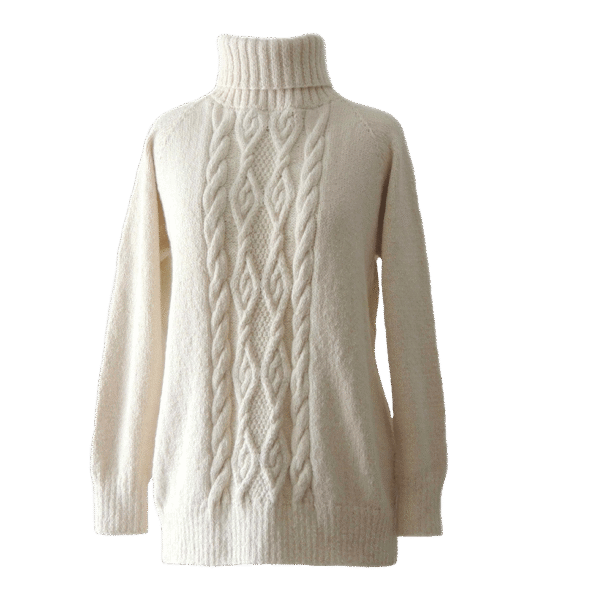 Sustainable luxury women's Sweater in Eco Baby Alpaca and Pima Cotton Blend. Made in Peru by PFL knitwear