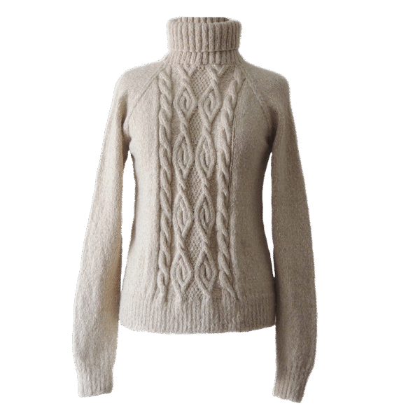 Sustainable luxury women's Sweater in Eco Baby Alpaca and Pima Cotton Blend. Made in Peru by PFL knitwear